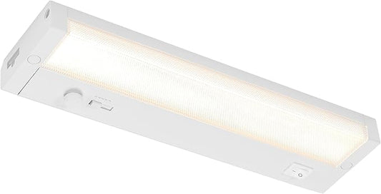 Maxxima 12 in. LED Under Cabinet Lighting, Dimmable, Linkable, Hardwired or Plug & Play, 500 Lumens, 5 CCT 2700K/3000K/3500K/4000K/5000K, Kitchen Install, On/Off Switch, White