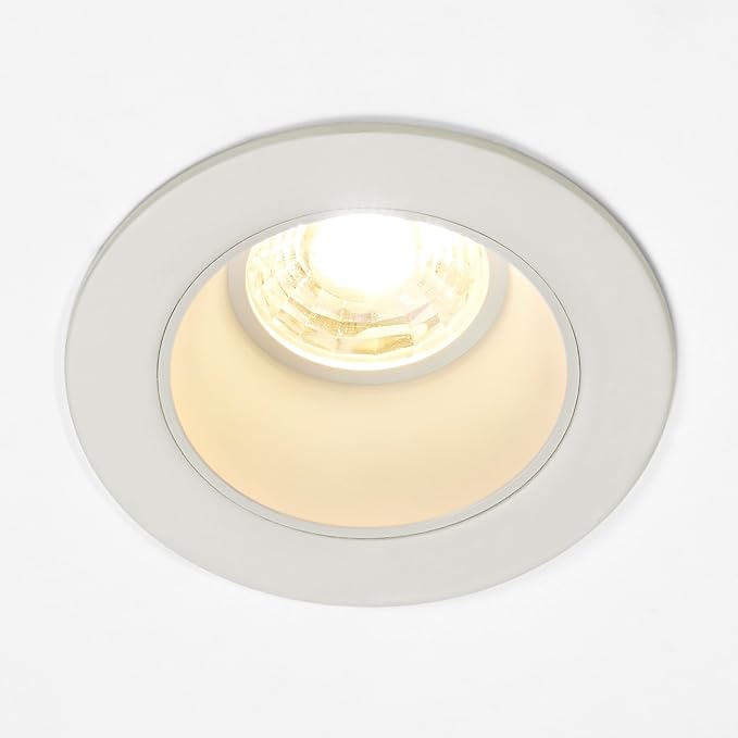 Maxxima 2 in. Ultra-Thin Recessed Anti-Glare LED Downlight - Canless IC Rated, 5 Color Temperature Selectable 2700K/3000K/3500K/4000K/5000K, Dimmable, Round Stone Gray Trim, 90 CRI