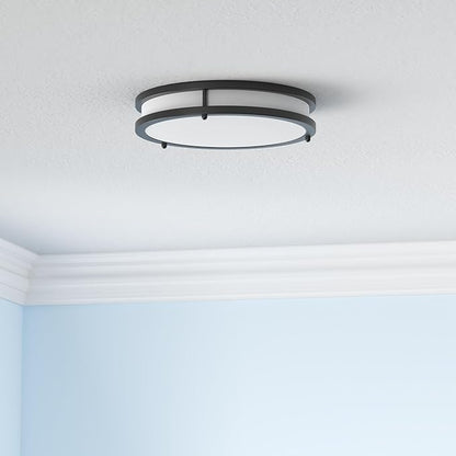 TOBUSA 36W LED Flush Mount Ceiling Light Fixture, 13inch LED Ceiling Light 3600LM, Modern Black Ceiling Light 2700K/3000K/4000K/5000K/6500K 5CCT, Dimmable Ceiling Lamp for Living Room Kitchen,1 Pack