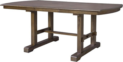 78" Extendable Island Table, Rustic Dining Table with Wooden, Farmhouse Dining Table with Removable Leaf for Gatherings 4-8 People, Brown