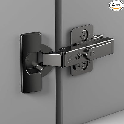 Full Overlay Soft Close Cabinet Hinges for Kitchen Frameless Cabinets 4 Pack Self-Closing Concealed Hinge 110° 4D Adjustment Speed Control Ideal for Upgrading Cabinet Doors and Drawers