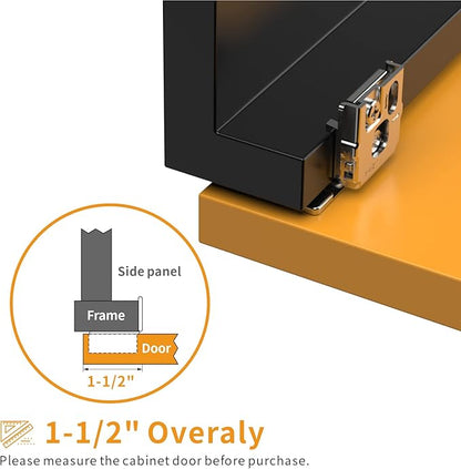 Chibery 10 Pack 1-1/2" Overlay 3D Soft Close Concealed Hinge for Face Frame Door, Smooth Slow Self Closing Hinges, Satin Nickel, Hidden 105° Open Angle Stainless Steel Hinge for Kitchen Cabinet Door