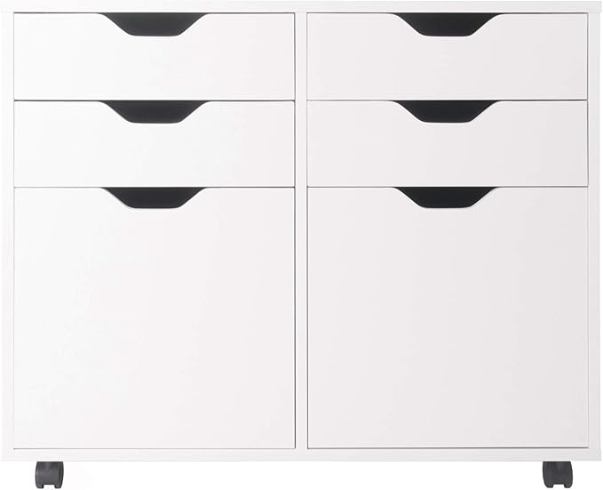 Winsome Halifax Mobile Storage Cabinet with Doors & Drawers, Stylish & Functional Home Storage Cabinet for Filing, Kitchen Organization, Moveable Furniture for Office, Dorms, Apartments