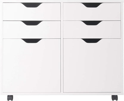 Winsome Halifax Mobile Storage Cabinet with Doors & Drawers, Stylish & Functional Home Storage Cabinet for Filing, Kitchen Organization, Moveable Furniture for Office, Dorms, Apartments