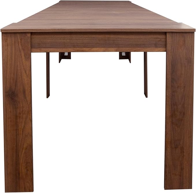 Folding Dining Table for 10-12 People, 118.5" Extendable Kitchen Table for Home Dining Room, Modern Dining Table Large Long Dining Room Table for Big Family Restaurant Furniture, Walnut