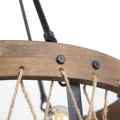 A Million D20'' Farmhouse Chandelier, 6-Light Adjustable Dining Room Light Fixture Kitchen Island Lighting, Rustic Drum Chandelier Hanging Lights for Entryway Foyer Bedroom Living Room