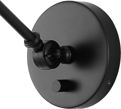 JONATHAN Y 8" Oil Rubbed Bronze Adjustable LED Wall Sconce, Plug-in Wall Lamp with Dimmer Switch, Clear Glass Shade for Bedroom Living Room Kitchen, LED Bulb Included JYL7575A