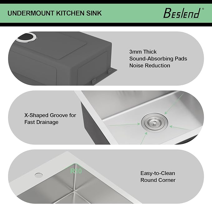 25 Inch Drop In Kitchen Sink - Beslend ADA 6 Inch Depth 25x22 Drop In Sinks Topmount Stainless Steel 16 Gauge Mobility Friendly Sink for Wheelchair Accessible & Accessible Design Kitchen