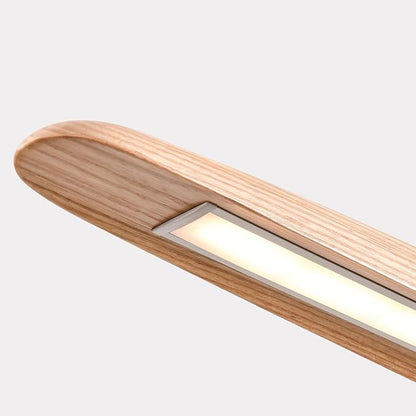 YISDESIGN 59" 40W Wood LED Linear Pendant Light Fixture Led Dining Room Light Dimmable Hanging Light Fixture for Dining Room Kitchen Island Pool Table Lights Natural Ash