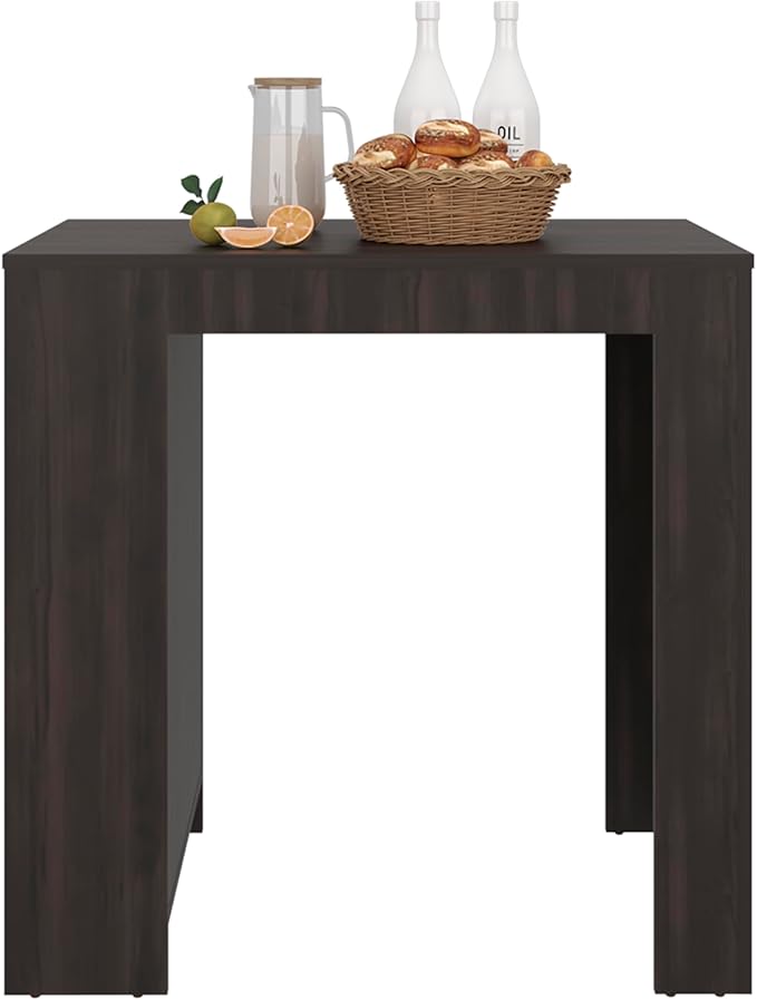 GOWE Lacour Kitchen Island, Kitchen Bar Table with 3-Side Shelves, Dark Walnut