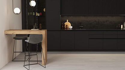 Mobili Fiver Evolution Tall Kitchen Bar Table Made in Italy | Space Saving, Wall-Mounted Counter Height Table for 4 | Breakfast Bar Table Top w/Cable Holder | Rustic Oak | 47,2 in x 23,6" in