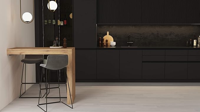 Mobili Fiver Evolution Tall Kitchen Bar Table Made in Italy | Space Saving, Wall-Mounted Counter Height Table for 4 | Breakfast Bar Table Top w/Cable Holder | Ashwood White | 47,2 in x 23,6" in
