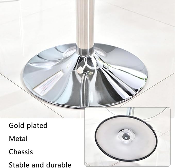 23.4" Round Glass Dining Table, Modern Circular, Sturdy Base and Perfect for 2-4 Seat, Bistro Style for Dining Room, Living Room, Balcony, Cafe