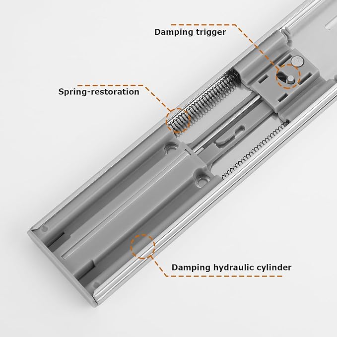 LONTAN Soft Close Drawer Slides 16 Inch 10 Pairs - SL4502S3-16 Full Extension Ball Bearing 16" Cabinet Drawer Rails Heavy Duty Dresser Glides 100lb Capacity
