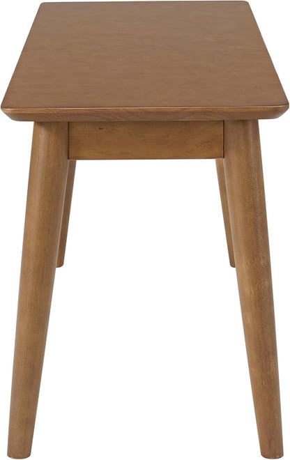 Alaterre Furniture Calais Dining – Mid Century Modern 46-Inch Solid Wood Dining Bench – Entryway Bench with Minimalist Design for Entryway, Dining Room, Kitchen, or Bedroom (Warm Pecan Finish)