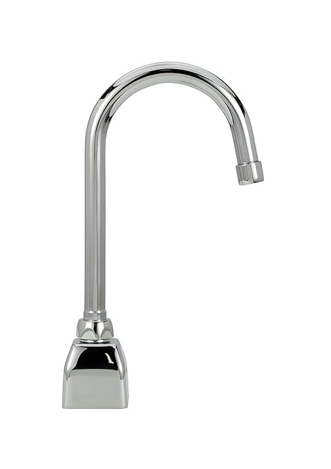Zurn Z6920-XL-CP8 AquaSense Gooseneck Sensor Faucet with 0.5 GPM Aerator and 8" Widespread Cover Plate in Chrome