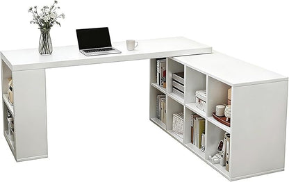 Island Table Modular Extendable Desk & Kitchen Island with Open Cubby Storage(Medium)