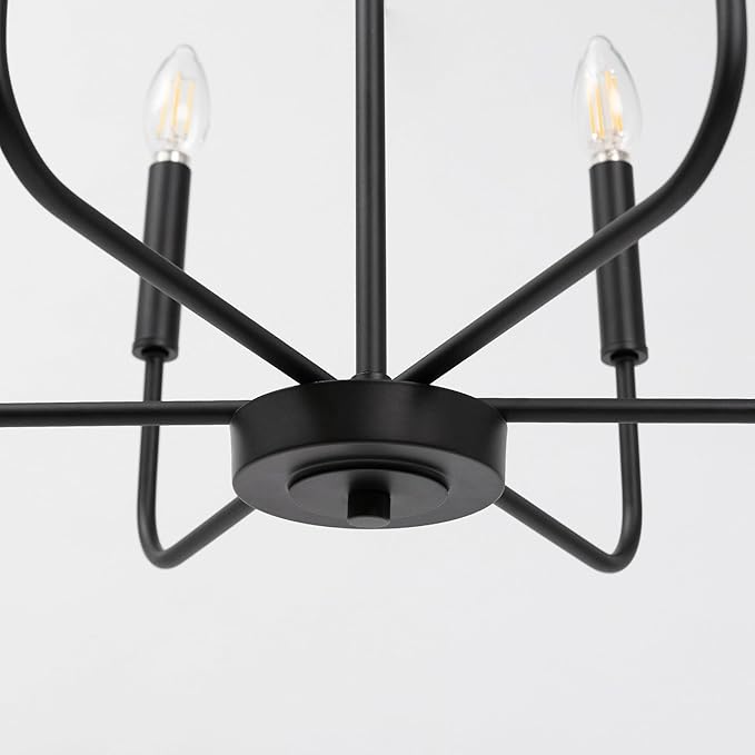 KSANA Black Chandelier, Modern Farmhouse 6-Light Fixture for Bedroom, Foyer, Dining & Living Room, Kitchen, and Entryway
