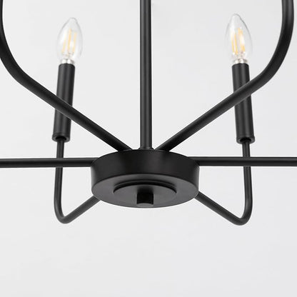 KSANA Black Chandelier, Modern Farmhouse 6-Light Fixture for Bedroom, Foyer, Dining & Living Room, Kitchen, and Entryway