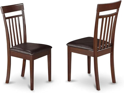 HomeStock 7 Piece Dining Set Consist of an Antique Rectangle Solid Wood Table and 6 Kitchen Room Chairs, 36x60 Inch, Mahogany