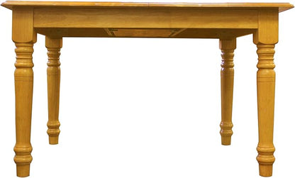 Sunset Trading Selections 48-60" Rectangular Extendable Butterfly Leaf Light Oak Wood | Seats 4, 6 Dining Table, 2 Size Expanding Small to Large (PK-TLB3660-LO)