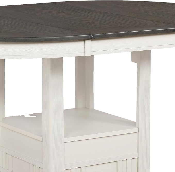 Maykoosh Counter Height Table with LeafModern Dining Table - White Gray Wood FrameKitchen Island Table