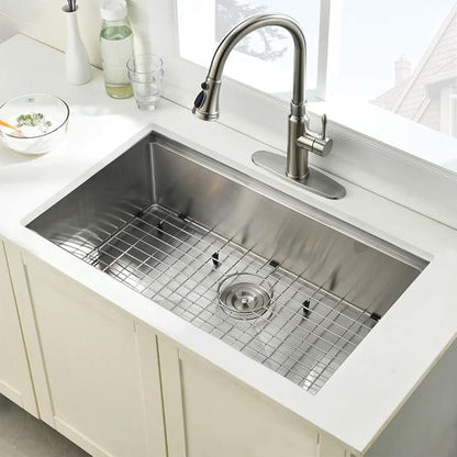 27 Inch Undermount Kitchen Sink Workstation 16 Gauge Stainless Steel Undermount Sink Single Bowl Handmade 10 Inch Deep