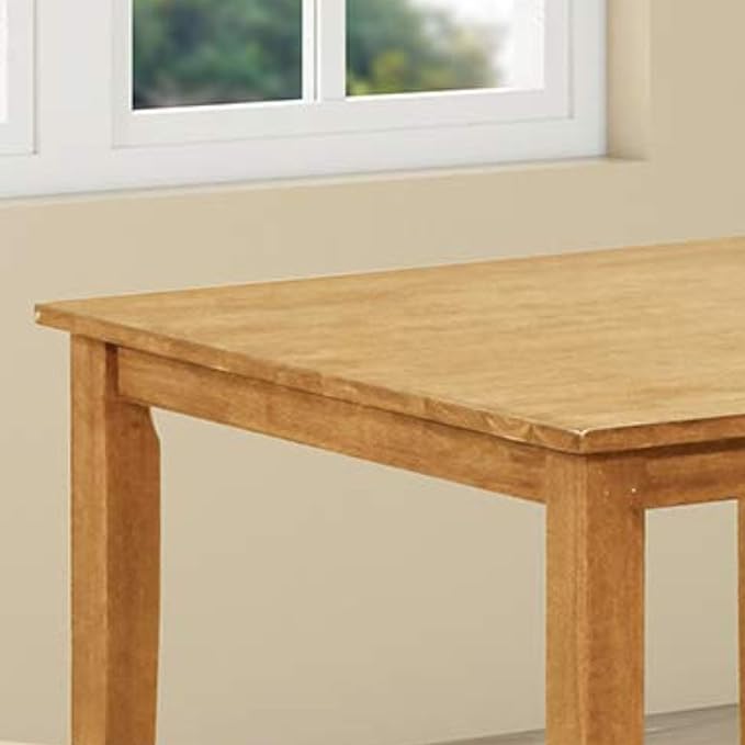 Kings Brand Furniture - Kurmer 3-Piece Solid Wood Kitchen Dining Set, Table & 2 Chairs, Natural Oak
