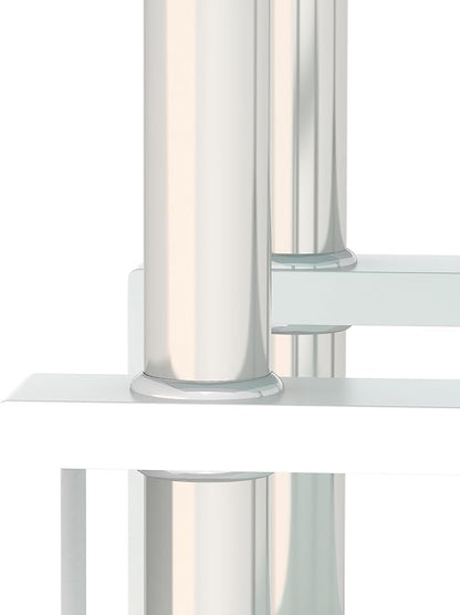 Set of 2 Glass End Table, Glass Side Table with Tempered Glass Top & Metal Legs, Square Living Room Table Modern Tea Table Side Tables 2-Layer for Living Room Bedroom