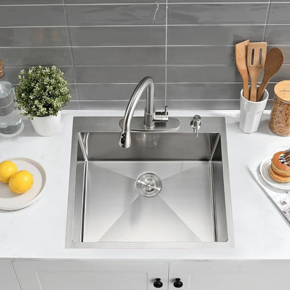 22 Inch Drop In Laundry Sink - 22 x 22 x 12 Inch Laundry Room Sink Drop In Kitchen Sink Deep Stainless Steel 16 Gauge Single Bowl Sink Kitchen