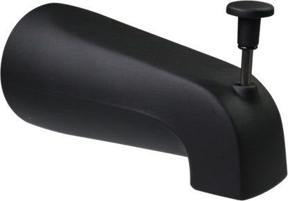 Westbrass E531D-1F-2-62 5-1/4" Reach Wall Mount Tub Spout with Front Diverter, Matte Black (2-Pack)