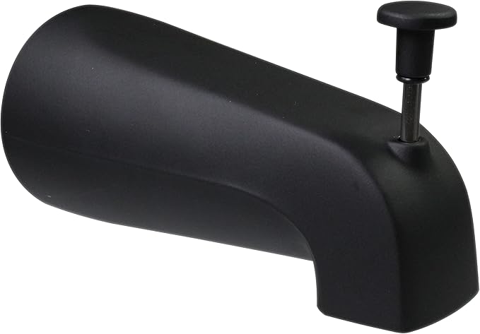 Westbrass E531D-1F-62 5-1/4" Reach Wall Mount Tub Spout with Front Diverter, Matte Black