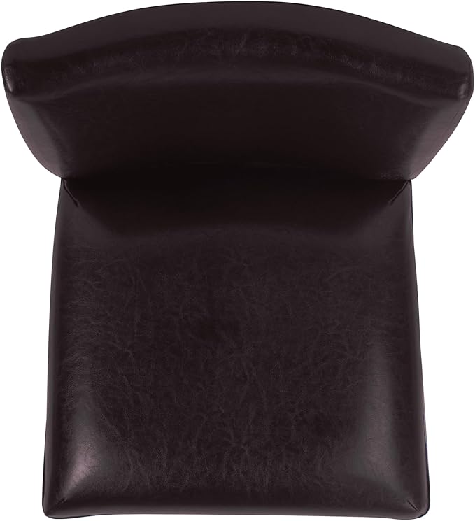 HomePop Home Decor Classic Counter Height Bar Stool, Set of 1, 29 Inch, Faux Leather Upholstered, Decorative Home Furniture, Dark Brown Faux Leather