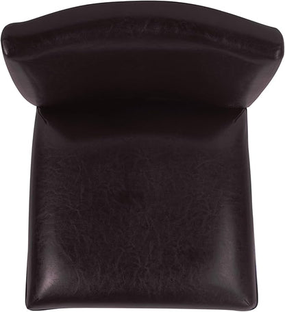 HomePop Home Decor Classic Counter Height Bar Stool, Set of 1, 29 Inch, Faux Leather Upholstered, Decorative Home Furniture, Dark Brown Faux Leather
