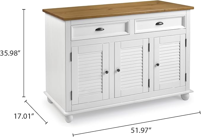 Furniture Dash Sideboard/Kitchen Island Easy Assembly Corona Snow