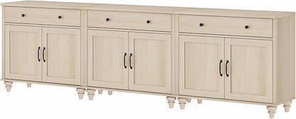 WAMAPT Buffet Cabinet with 6 Doors and 4 Drawers, Large Coffee Bar Table Wood Kitchen Storage Cabinets with Storage Cabinets, Modern Farmhouse Sideboard Credenza for Dining Room, Light Oak, 101 inch