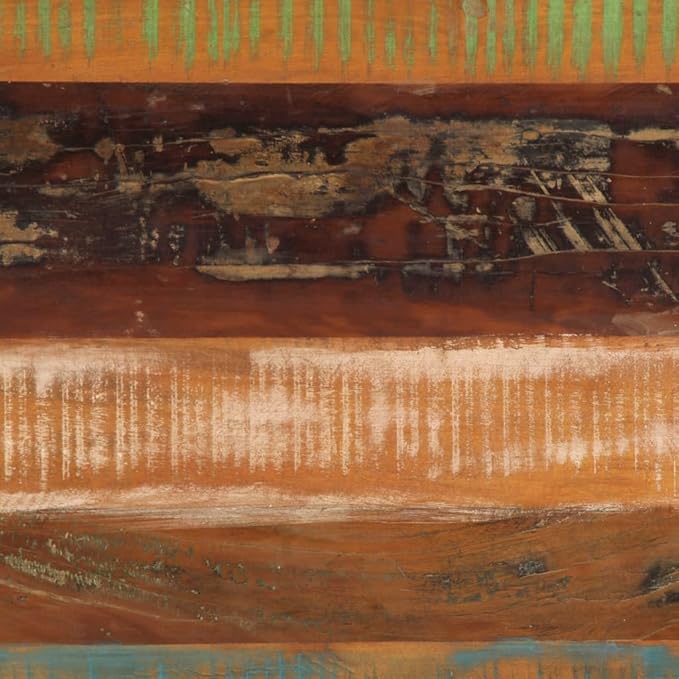 Dining Table Reclaimed Wood 43.3x21.7x29.9 in Multicolour Distressed Finish Rectangle Small Kitchen Table for Dining Room, Apartment or Loft