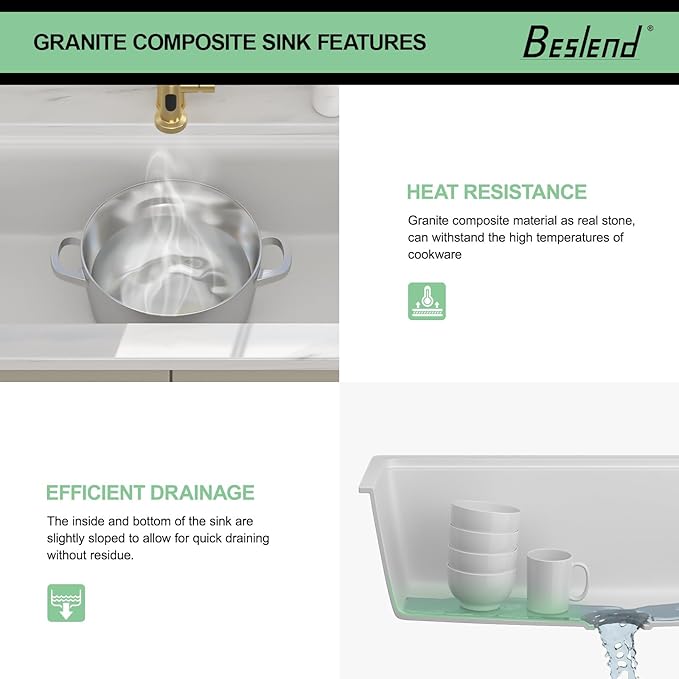 30 Granite Kitchen Sink - 30x19 Inch Granite Kitchen Sink 10" Depth Undermount White Quartz Sinks Ledge Workstation Classic Under Counter Single Bowl Basin