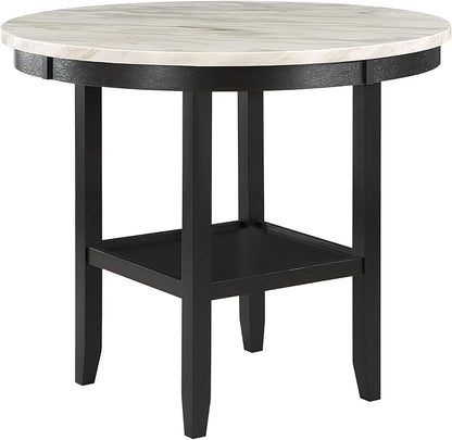 Transitional Style Bar Table with Light Gray Finish and Built-in Storage, Spacious Top for Home Bar or Kitchen Island, Rubber Wood, Antique White