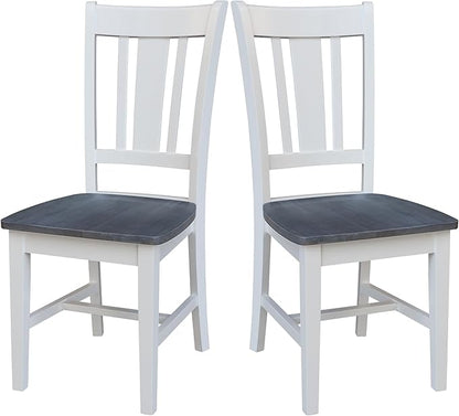 International Concepts San Remo Splatback Chairs, White/Heather Gray