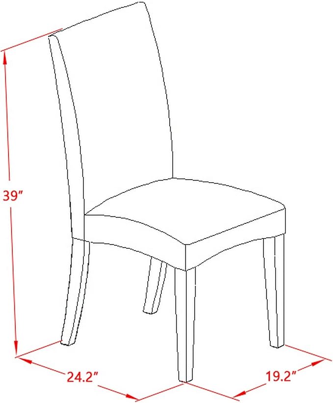 East West Furniture DRP4T16 Driscol Parson Kitchen Chairs - Dark Khaki Linen Fabric Upholstered Dining Chairs, Set of 2, Oak
