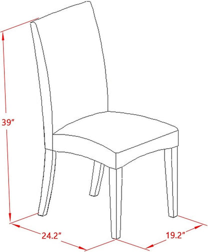 East West Furniture DRP4T16 Driscol Parson Kitchen Chairs - Dark Khaki Linen Fabric Upholstered Dining Chairs, Set of 2, Oak