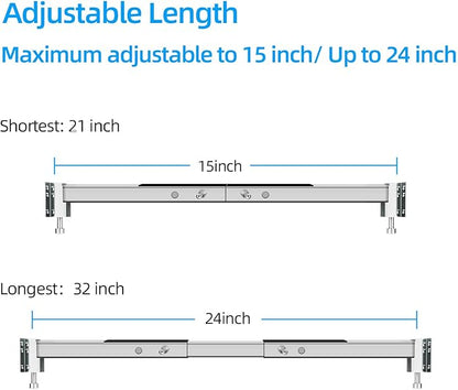 Qualward Undermount Sink Supports Brackets,Adjustable Undermount Sink Support, Stainless Steel Installation Kit for Undermount Kitchen Sink (15-24 inches)