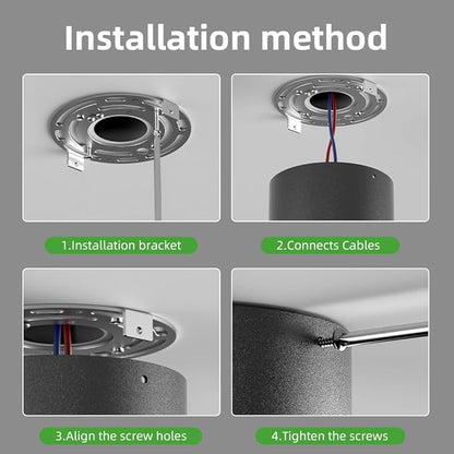 JAYMP Modern LED Ceiling Light 4000K Dimmable 24W COB Black Surface Mount Cylinder Accent Down Light for Living Room Hallway Laundry Room