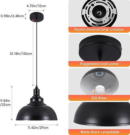 Black Battery Operated Pendant Lights 2 Pack, Modern Rechargeable Pendant Lighting with Remote, Pendant Light Fixtures for Kitchen Island, Industrial Hanging Lights for Dining Room Hallway Entryway