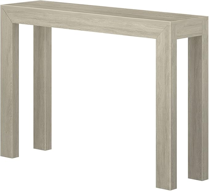 Plank+Beam Modern 46 Inch Console Table, Solid Pine Wood Entryway Table, Narrow Sofa Table for Hallway or Living Room, Seashell