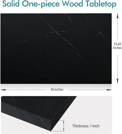 Kaboon 36x24 inches Tabletop, Solid One-Piece Desktop for Sit Stand Desk, Double Desks, L Desk DIY,Wood Countertop Home or Commercial Use,1 inch Thick, Cloud Atlas/Black Marble