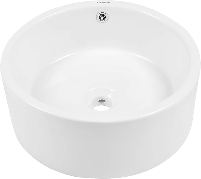 Swiss Madison Plaisir Ceramic Porcelain Round Vessel Vanity Art Basin Bathroom Sink …