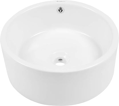 Swiss Madison Plaisir Ceramic Porcelain Round Vessel Vanity Art Basin Bathroom Sink …