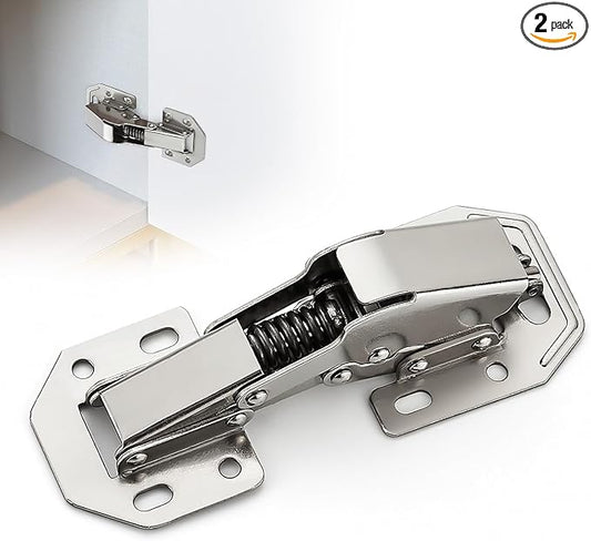 Ravinte 2 Pack Hidden Hinges Soft Close Surface Mount Kitchen Cabinet Hinges, No Pre-drilled for Kitchen Cupboard